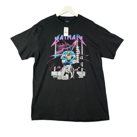 BATMAN DC COMICS Retro‎ Gargoyle 90's Shirt Mens SZ L Black Lightning Dark Hero - Picture 1 of 7
